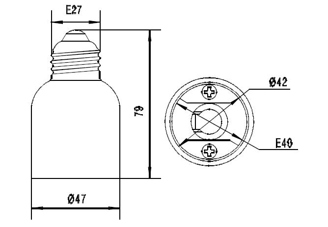 E27 Male to G12 Female Ceramic Socket Converter